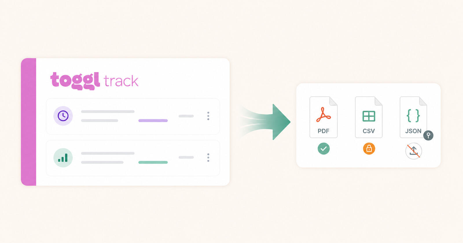Toggl Track export formats and the plans each one needs