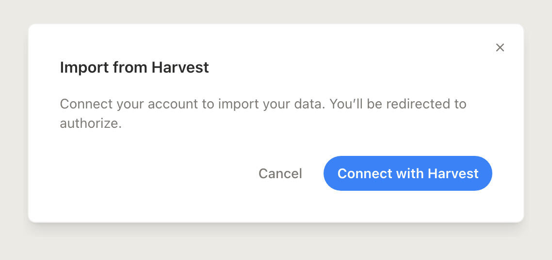 Connecting Timen to a Harvest account through OAuth